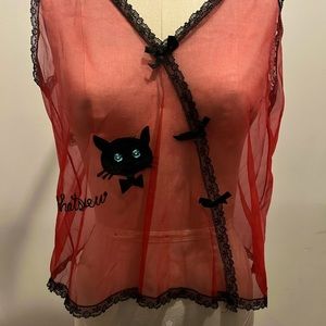 LIKE NEW “What’s New Pussycat?” Sheer Babydoll Lingerie Poly Slip Top